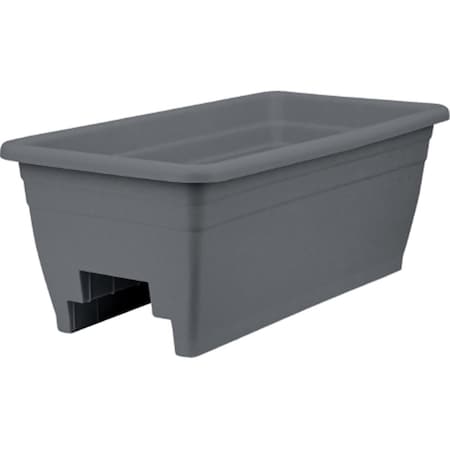 Hcc 24 in. Deck Rail Plastic Box Planter, Warm Gray SPX24DB0A42